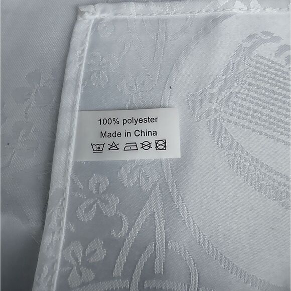 WHITE Embossed Cloth Napkins Set of 4 - Picture 5 of 8